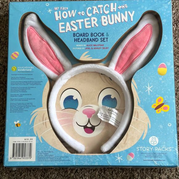 My First "How To Catch The Easter Bunny" Board Book & Headband Set Hangable Art - Picture 2 of 2